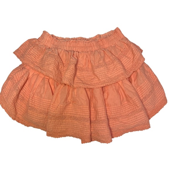 LoveShackFancy Ruffle Mini Skirt in Peach Blossom - Picture 8 of 10